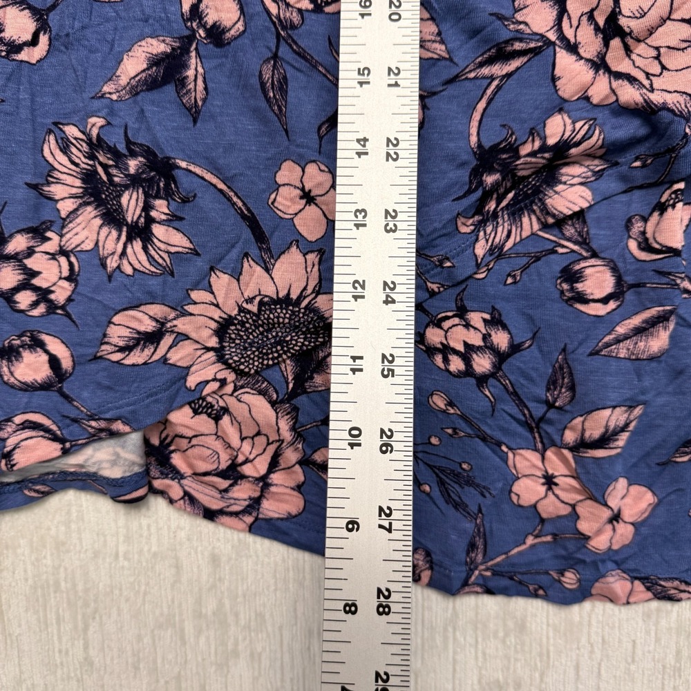 Motherhood Maternity Nursing Top Womens 2X Blue Pink Floral Stretch Double Layer - Picture 10 of 16